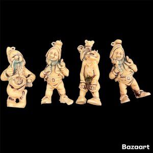 VTG Christmas Elf Sprite Dwarf Macau Lot Of 4 Ornaments